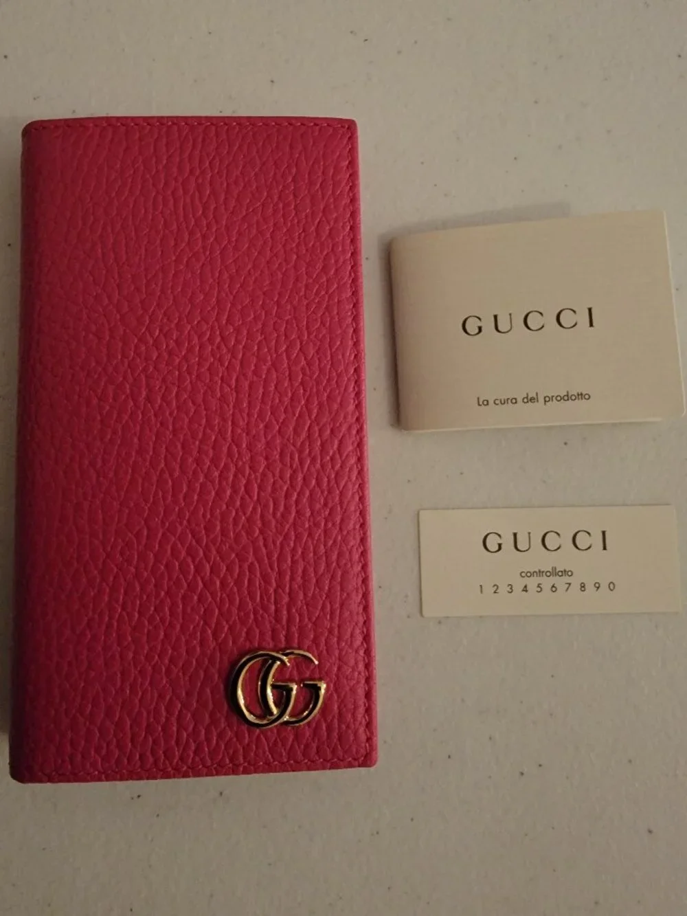 Authentic Gucci GG Marmont Pink Leather iPhone 7/8 Wallet Case NWT Made Italy